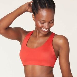 Andie Caledonia Bikini Top Red Chili Pepper Scoop Neck Cross Back Swimsuit Swim